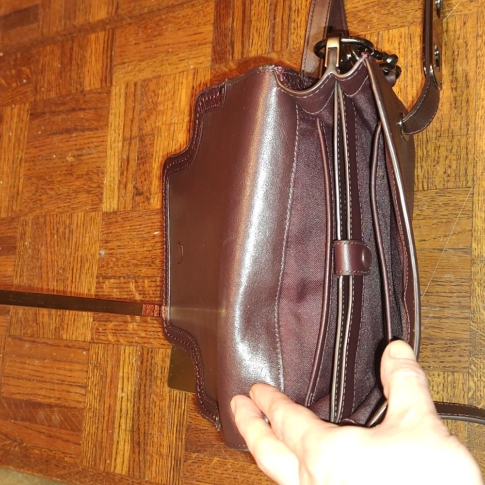 Coach Mini Swagger 2015 35995 Metallic Berry Leather Crossbody $350 Retail EUC - Picture 15 of 16